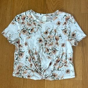 Floral Print knotted crop top